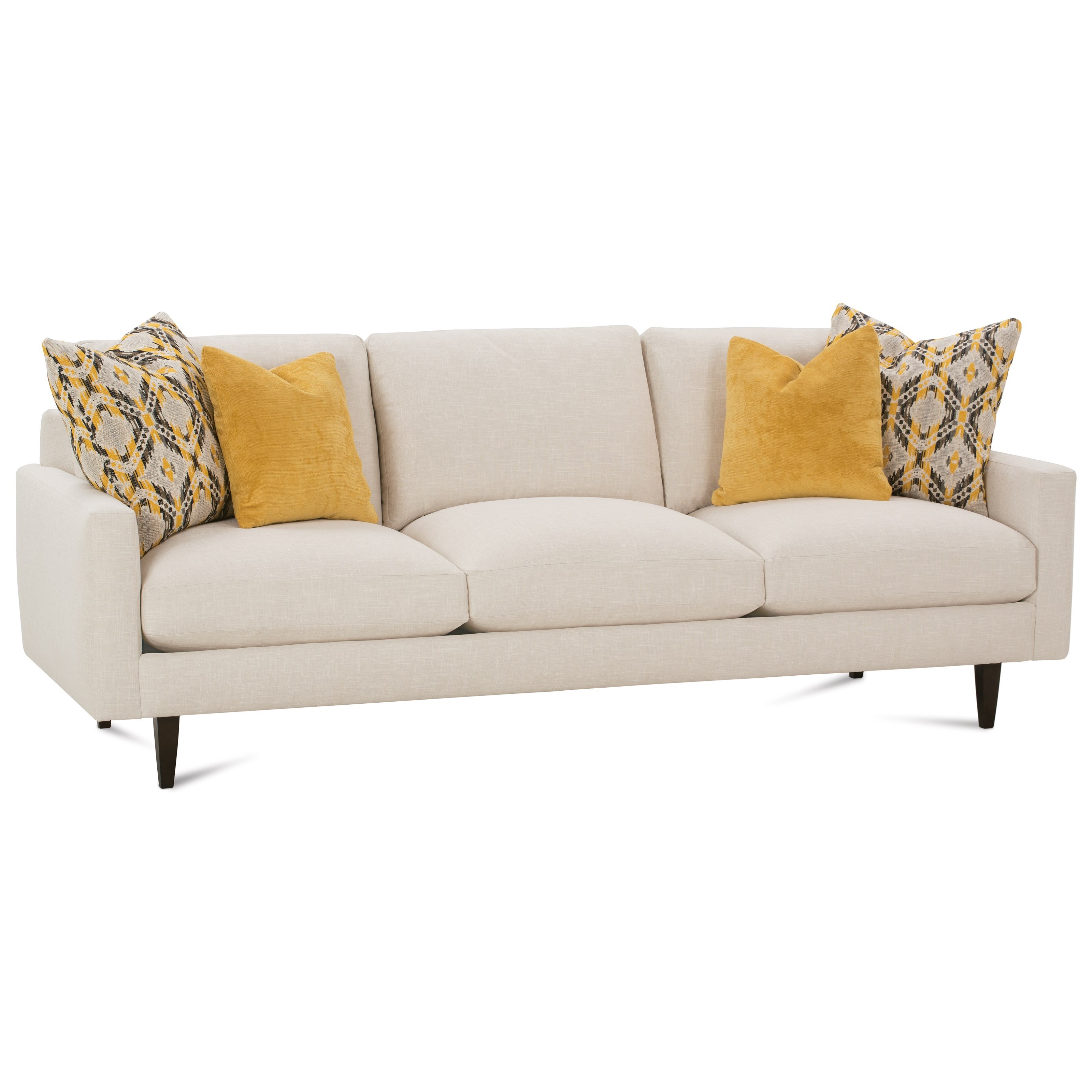 Robin Bruce Oslo Contemporary Sofa with Track Arms and Tapered Wood